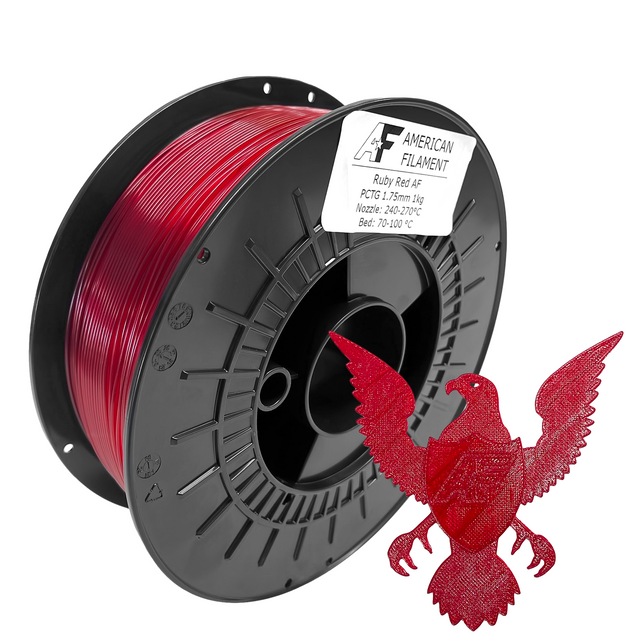 Transparent Ruby Red AF 1.75mm PCTG Filament Made in the USA!